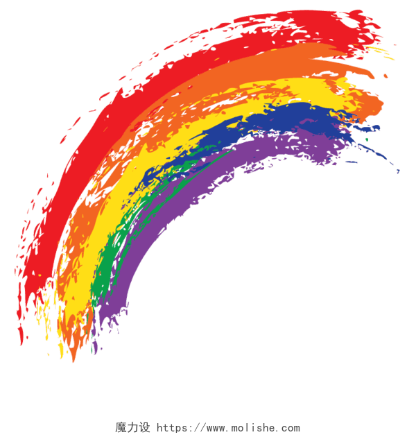 水彩涂鸦彩虹矢量素材